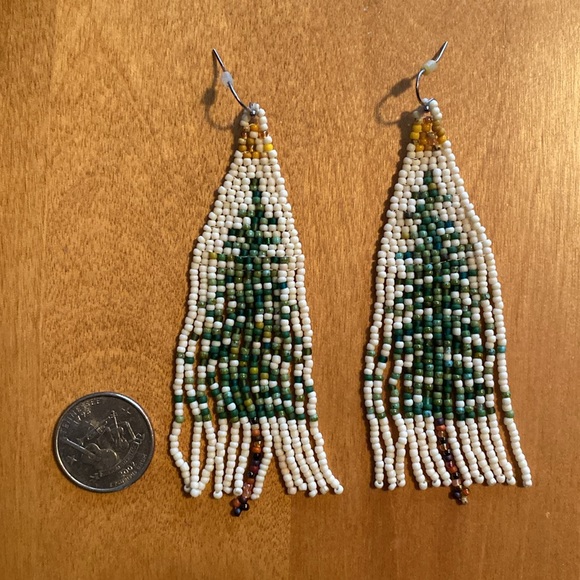 Beaded Tree Earrings - Picture 2 of 4